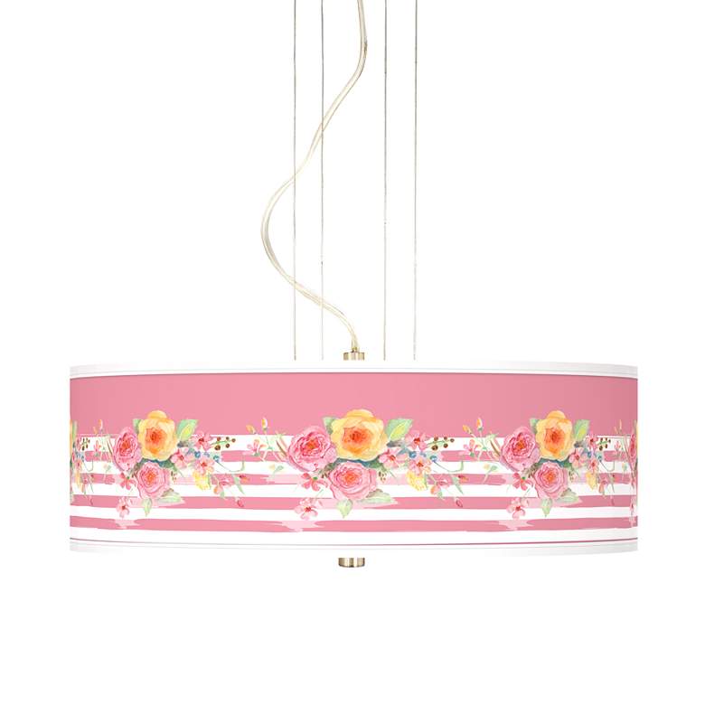 Image 1 Country Rose 20 inch Wide 3-Light Pendant Chandelier
