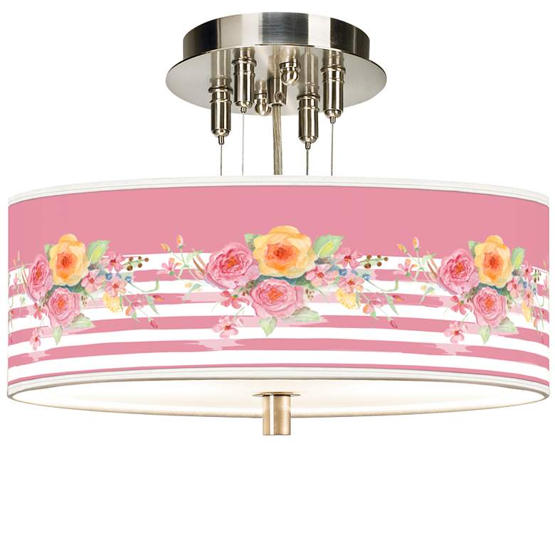 Image 1 Country Rose Giclee 14 inch Wide Ceiling Light