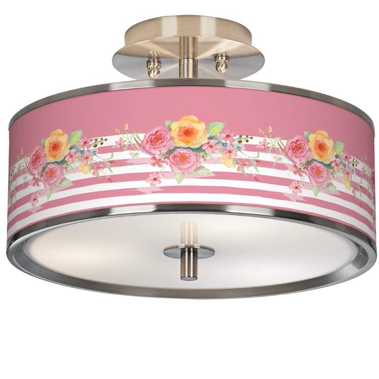 Image 1 Country Rose Giclee Glow 14 inch Wide Ceiling Light