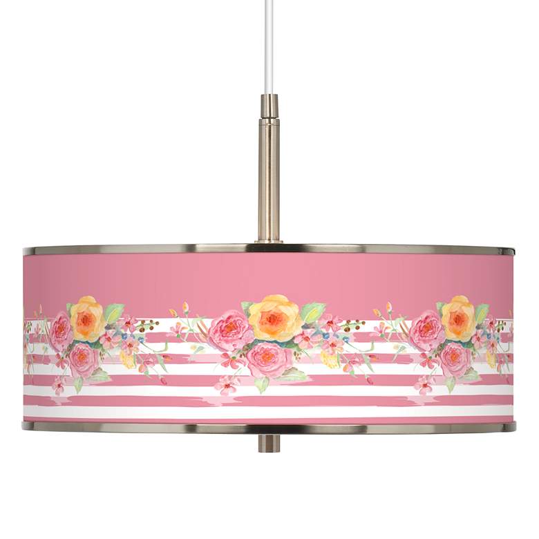 Image 1 Country Rose Giclee Glow 16 inch Wide Pendant Light