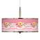 Country Rose Giclee Glow 16" Wide Pendant Light