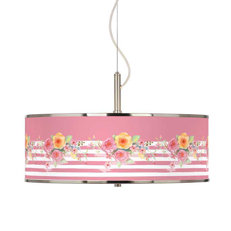 Image 1 Country Rose Giclee Glow 20 inch Wide Pendant Light