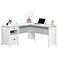 County Line 61 1/4" Wide Soft White L-Shaped 2-Drawer Desk