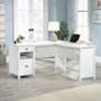 1_County Line 61 1/4" Wide Soft White L-Shaped 2-Drawer Desk