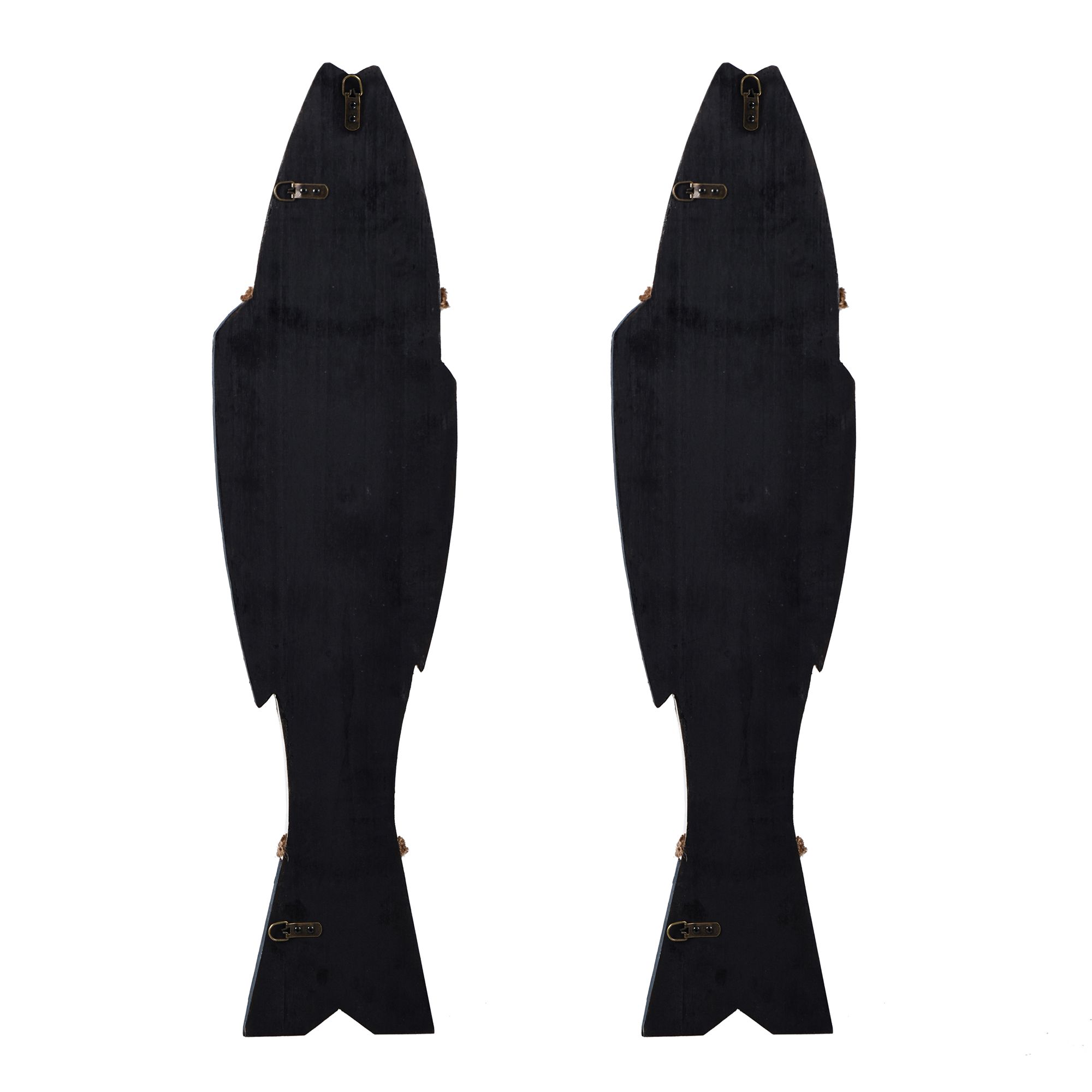 Couple of Fish Rustic Blue and White Wood Wall Art Decor - Set of 2