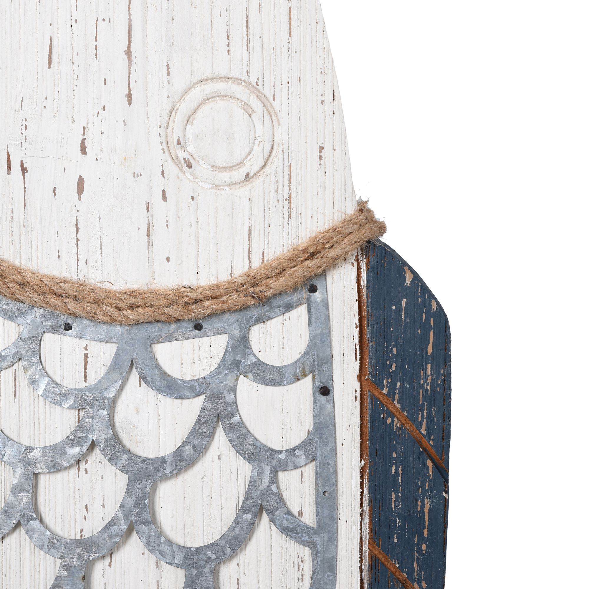 Couple of Fish Rustic Blue and White Wood Wall Art Decor - Set of 2