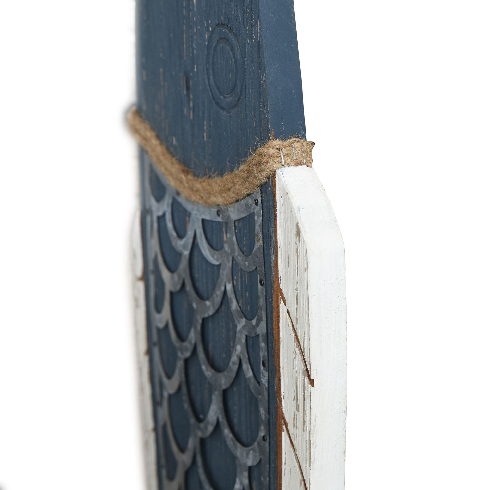 Image 6 Couple of Fish Rustic Blue and White Wood Wall Art Decor - Set of 2 more views