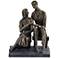 Couple Sitting 8" High Antique Bronze Statue