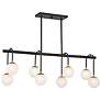 1_Couplet 38"W Matte Black and Warm Brass 8-Light Chandelier