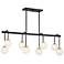 Couplet 38"W Matte Black and Warm Brass 8-Light Chandelier