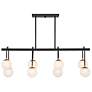 3_Couplet 38"W Matte Black and Warm Brass 8-Light Chandelier more views