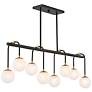 4_Couplet 38"W Matte Black and Warm Brass 8-Light Chandelier more views