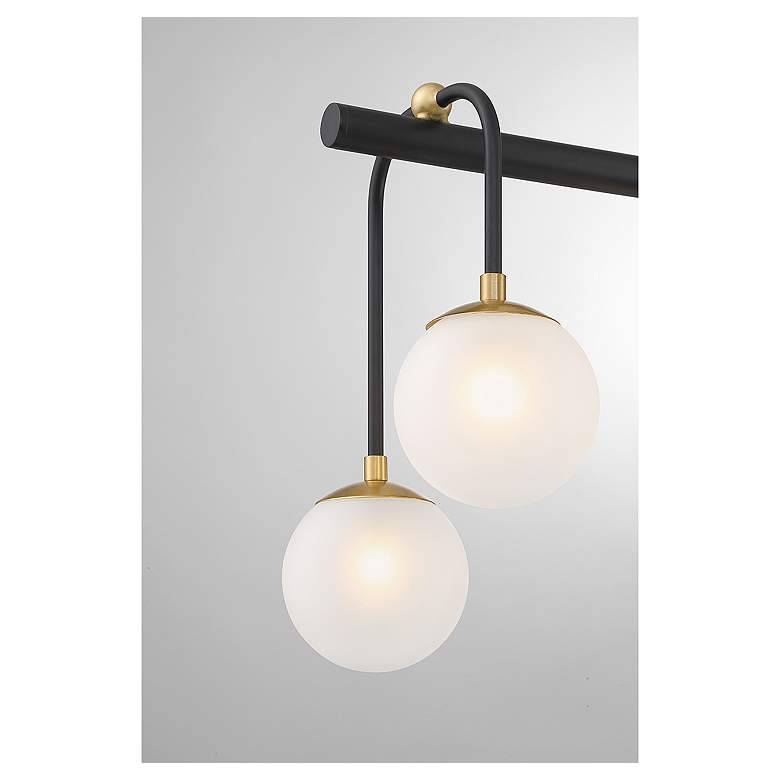Image 6 Couplet 38"W Matte Black and Warm Brass 8-Light Chandelier more views