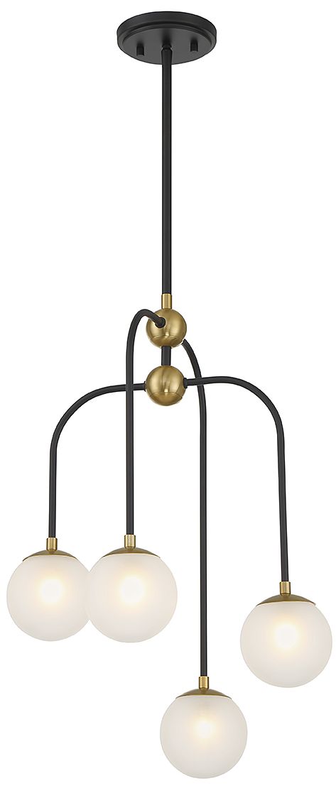 Image 3 Couplet 4-Light Chandelier in Matte Black with Warm Brass Accents more views