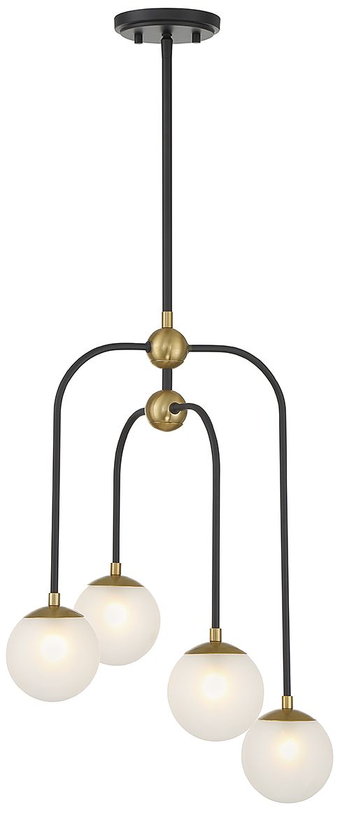 Image 5 Couplet 4-Light Chandelier in Matte Black with Warm Brass Accents more views