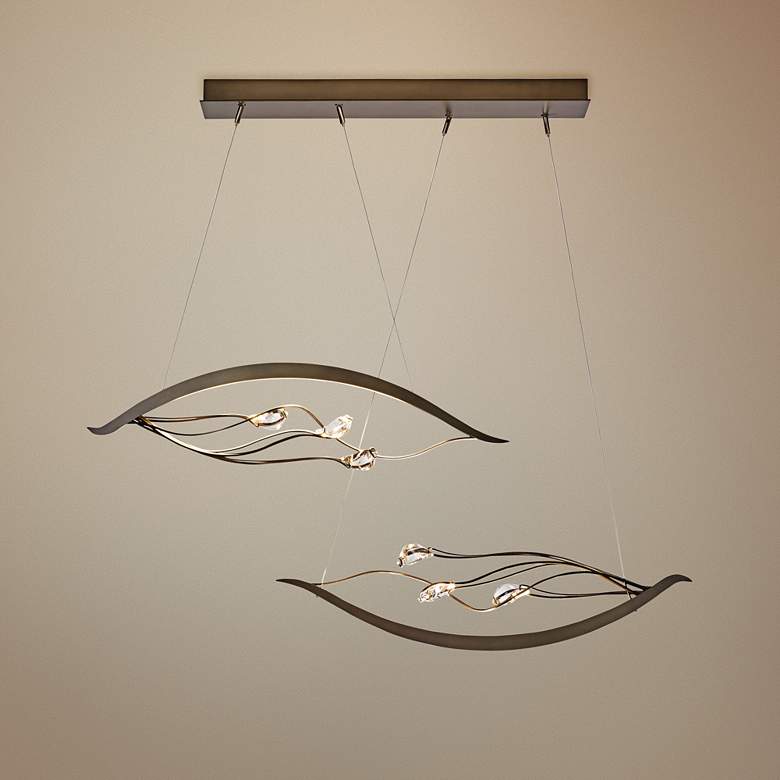 Image 1 Courbe Duet 45 1/4" Wide Dark Smoke LED Pendant