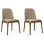 Courding Dining Chair in Tan and Walnut (Set of 2)