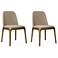 Courding Dining Chair in Tan and Walnut (Set of 2)