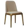 Courding Tan and Walnut Faux Leather Dining Chair