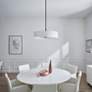 Thumbnail3 of Courtland 30" Wide Black White Fabric Drum Pendant Light more views