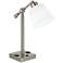 Courtland Brushed Steel Desk Lamp with Power Outlets