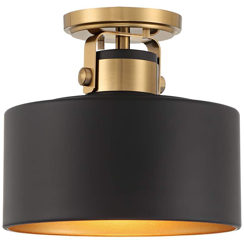 Image 5 Courtney 10 inch Wide Soft Gold Matte Black Ceiling Light more views