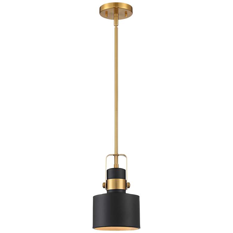 Courtney 6 1/2&quot; Wide Black and Gold Mini Pendant Light more views