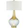 Courtney Gold and Glass Modern Luxe Night Light Table Lamp