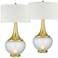 Courtney Gold and Glass Modern Luxe Night Light Table Lamps Set of 2