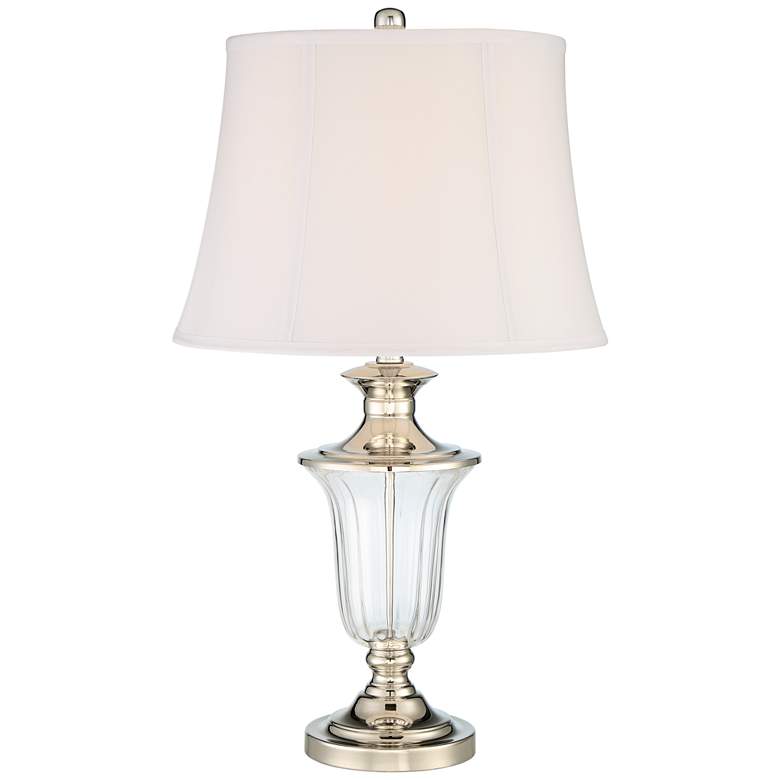 Courtney Polished Nickel and Crystal Traditional Table Lamp