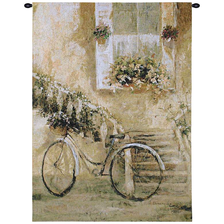 Image 1 Courtyard Bicycle 53 inch High Wall Tapestry