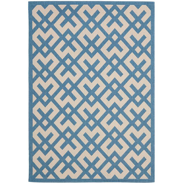 Courtyard Collection CY6915C 5&#39;3&quot;x7&#39;7&quot; Blue Area Rug