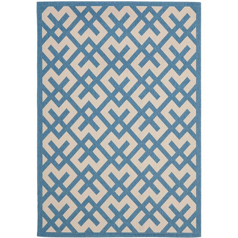 Image 1 Courtyard Collection CY6915C 5&#39;3 inchx7&#39;7 inch Blue Area Rug