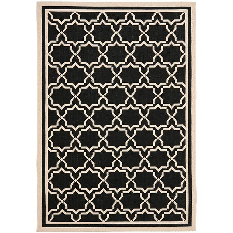Image 1 Courtyard Collection CY6916C 5&#39;3 inchx7&#39;7 inch Black Area Rug