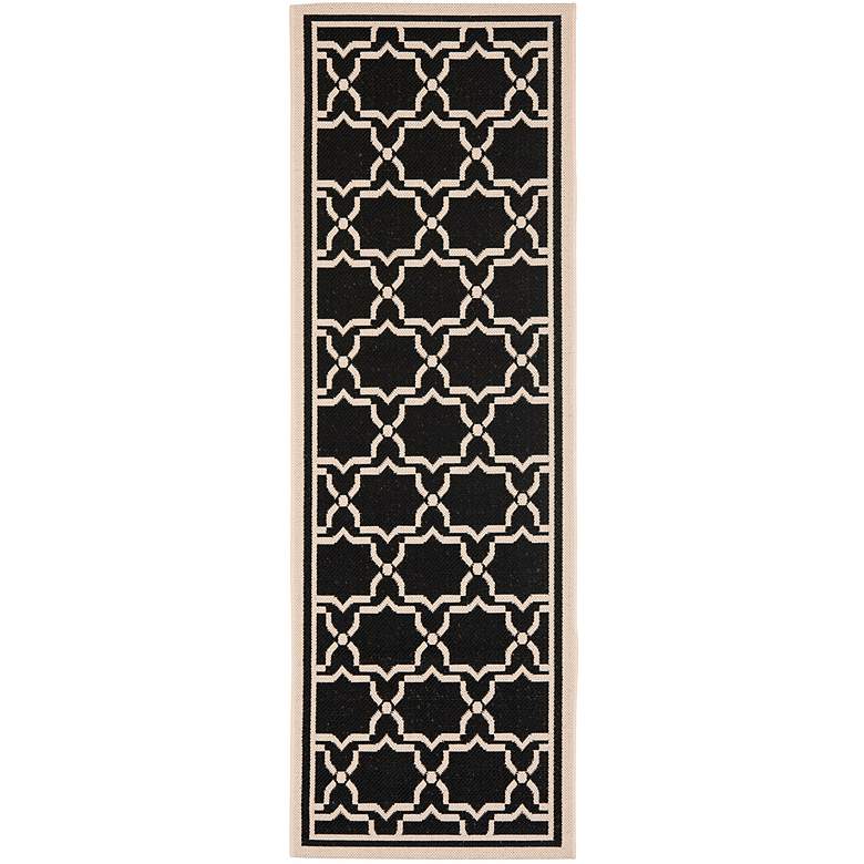 Image 2 Courtyard Collection CY6916C 5'3"x7'7" Black Area Rug more views