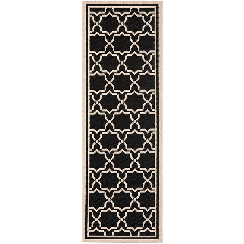 Image 2 Courtyard Collection CY6916C 5'3"x7'7" Black Area Rug more views