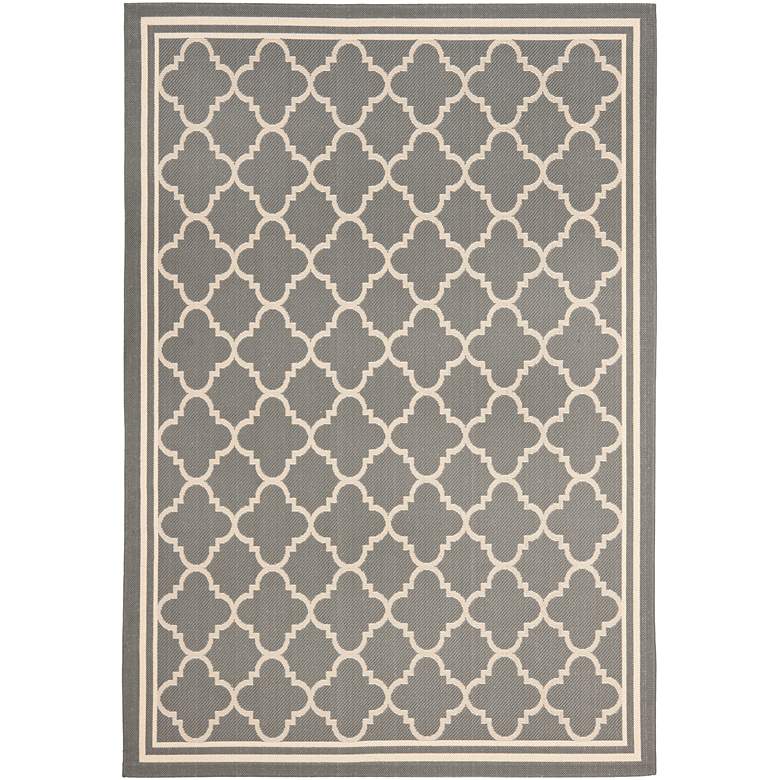 Image 1 Courtyard Collection CY6918C 5&#39;3 inchx7&#39;7 inch Grey Area Rug