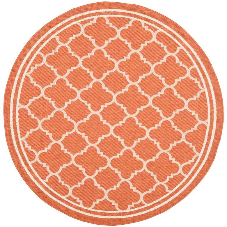 Courtyard Collection CY6918O 6&#39;7&quot;x6&#39;7&quot; Terracotta Rug