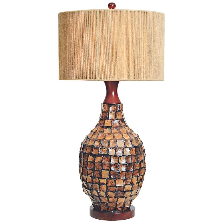 Image 1 Couture Alamoana Coconut Bark and Wood Table Lamp