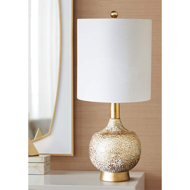 Image 1 Couture Atwater Gold Leaf Gourd Table Lamp