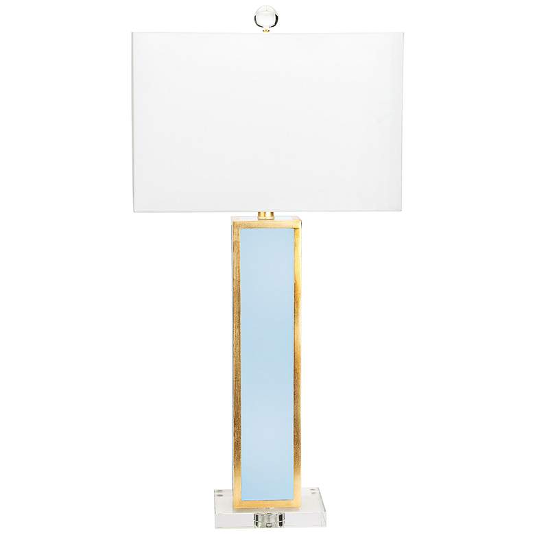 Image 1 Couture Blair Glossy Blue Lacquer and Gold Leaf Table Lamp