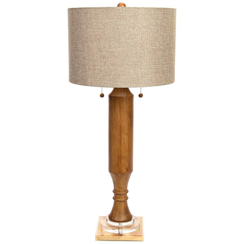 Image 1 Couture Cambria Walnut Stained Rubberwood Buffet Lamp