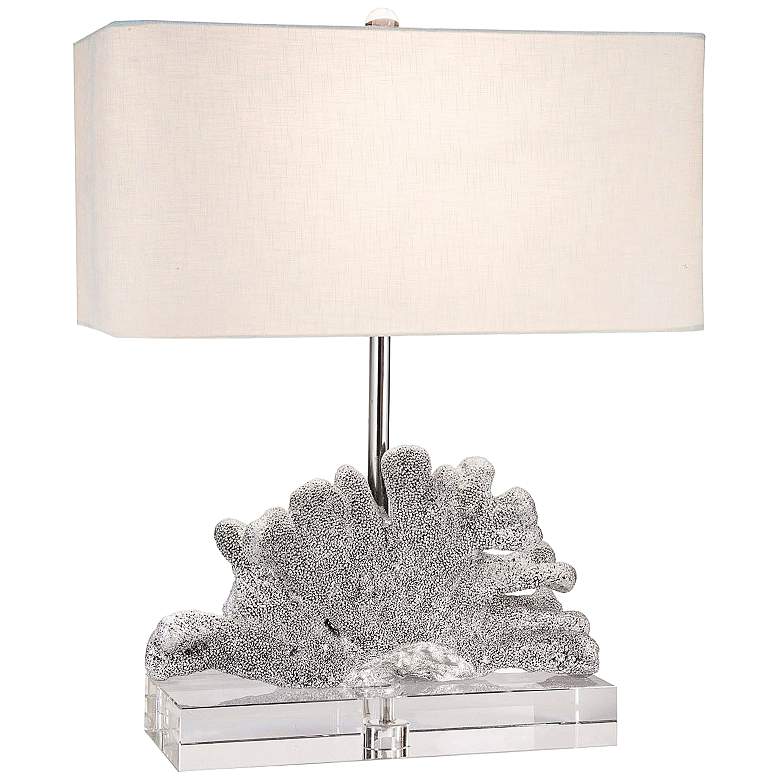 Image 1 Couture Cat&#39;s Paw Coral Bold Silver Table Lamp