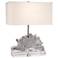 Couture Cat's Paw Coral Bold Silver Table Lamp