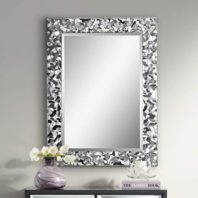 Image 1 Couture Chrome 30 inch x 40 inch Rectangular Wall Mirror