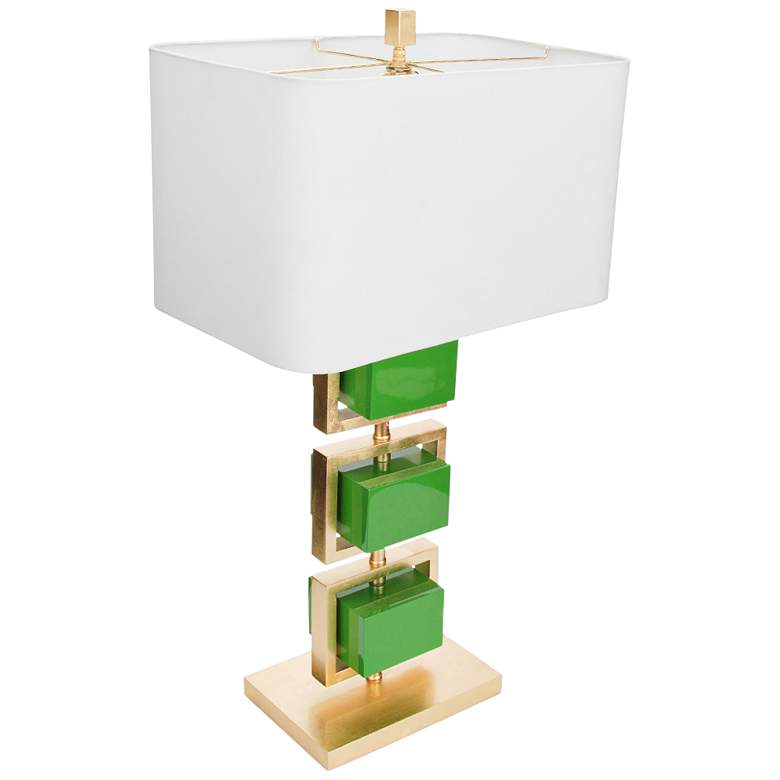 Image 1 Couture Coventry Gold Leaf and Kelly Green Table Lamp