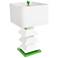 Couture Erzi White and Kelly Green Table Lamp