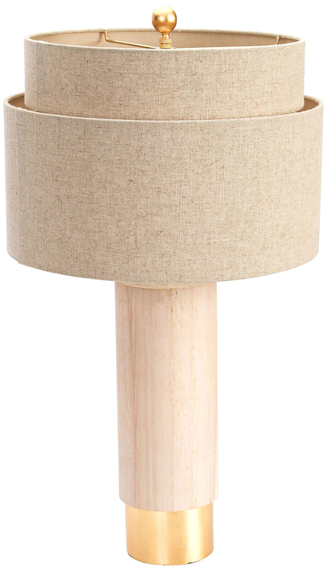 Image 2 Couture Flagstaff Natural Rubberwood and Gold Table Lamp more views