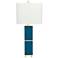 Couture Glossy Peacock Teal and Gold Leaf Table Lamp