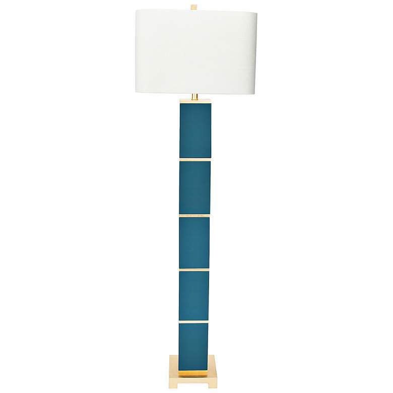 Couture Glossy Peacock Teal Floor Lamp